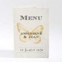 Menu mariage Papillon original personnalisable - 10 x 14,5 cm - Monfairepart