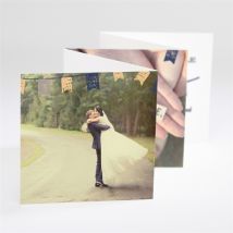 Carte de remerciement mariage Avec fanions personnalisable - 7,5 x 7,5 cm - Monfairepart