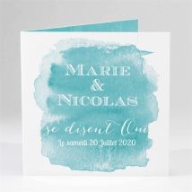 Faire-part mariage Touche d'aquarelle personnalisable - 13,5 x 13,5 cm - Monfairepart