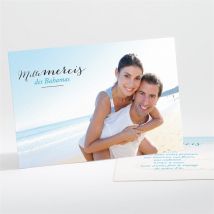 Carte de remerciement mariage Sur le sable personnalisable - 13,8 x 9,5 cm - Monfairepart