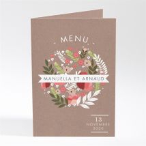 Menu mariage Esprit campagne chic personnalisable - 10 x 14,5 cm - Monfairepart