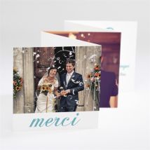 Carte de remerciement mariage L'élégance en photos personnalisable - 7,5 x 7,5 cm - Monfairepart