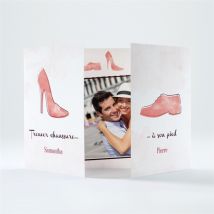 Faire-part mariage Elle & Lui personnalisable - Couleur Rose - 14,5 x 10,5 cm - Monfairepart