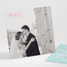 Carte de remerciement mariage Simple et chic personnalisable - 9,5 x 9,5 cm - Monfairepart