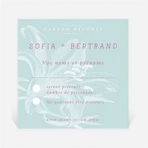 Carton réponse mariage Simple et chic personnalisable - 9,5 x 9,5 cm - Monfairepart