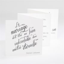 Carte de remerciement mariage Notre Volonté personnalisable - 7,5 x 7,5 cm - Monfairepart