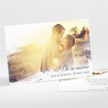 Faire-part mariage Tendresse photo personnalisable - 13,8 x 9,5 cm - Monfairepart