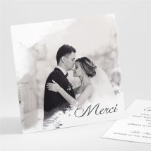 Carte de remerciement mariage Tendresse photo personnalisable - 9,5 x 9,5 cm - Monfairepart