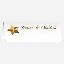 Marque-place mariage Imitation cadre or personnalisable - 9,5 x 4,2 cm - Monfairepart