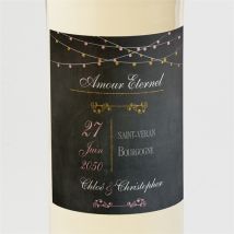 Etiquette de bouteille mariage Ardoise élégante et étiquettes personnalisable - Couleur Doré/Ardoise - 9,5 x 9,5 cm - Monfairepart