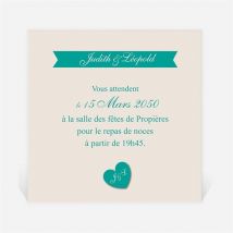 Carton d'invitation mariage Photo et vert pastel personnalisable - 9,5 x 9,5 cm - Monfairepart