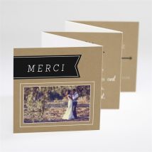 Carte de remerciement mariage Black chic personnalisable - 7,5 x 7,5 cm - Monfairepart