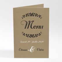 Menu mariage Black chic personnalisable - 10 x 14,5 cm - Monfairepart