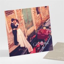 Carte de remerciement mariage Notre annonce en photos personnalisable - 9,5 x 9,5 cm - Monfairepart