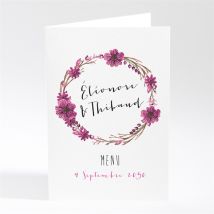 Menu mariage Annonce chic et tendance personnalisable - 10 x 14,5 cm - Monfairepart