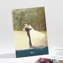 Carte de remerciement mariage Harmonie personnalisable - 9,5 x 13,8 cm - Monfairepart