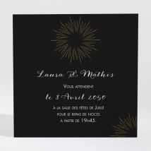 Carton d'invitation mariage Feux d'artifices personnalisable - 9,5 x 9,5 cm - Monfairepart