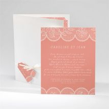 Faire-part mariage Corail original personnalisable - 14 x 17,4 cm - Monfairepart
