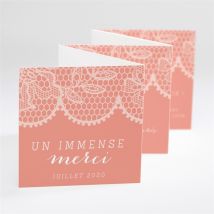 Carte de remerciement mariage Corail original personnalisable - 7,5 x 7,5 cm - Monfairepart