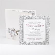 Faire-part mariage Floral et romantique personnalisable - Couleur Gris - 14 x 14 cm - Monfairepart