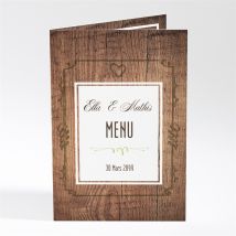 Menu mariage Boisé rustique chic personnalisable - 10 x 14,5 cm - Monfairepart