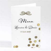 Menu mariage Pluie de confettis dorés personnalisable - 10 x 14,5 cm - Monfairepart