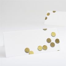 Marque-place mariage Pluie de confettis dorés personnalisable - Couleur Doré - 9,5 x 4,2 cm - Monfairepart