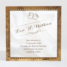 Carton d'invitation mariage Cadre cuivré personnalisable - 9,5 x 9,5 cm - Monfairepart
