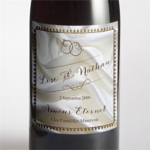 Etiquette de bouteille mariage Cadre cuivré personnalisable - Couleur Blanc - 9,5 x 9,5 cm - Monfairepart