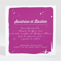 Carton d'invitation mariage Notre Mariage personnalisable - 9,5 x 9,5 cm - Monfairepart
