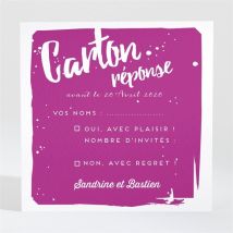Carton réponse mariage Notre Mariage personnalisable - 9,5 x 9,5 cm - Monfairepart