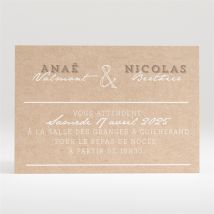 Carton d'invitation mariage Noir et Kraft chic personnalisable - 11 x 7,5 cm - Monfairepart