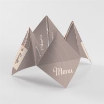 Menu mariage le Duo cocotte personnalisable - Couleur Violet et Marron - 20,9 x 20,9 cm - Monfairepart