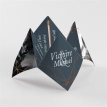 Menu mariage personnalisable - Couleur Noir - 20,9 x 20,9 cm - Monfairepart