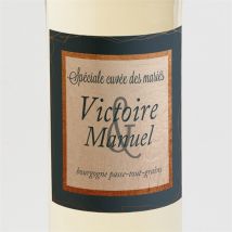 Etiquette de bouteille mariage personnalisable - Couleur Bleu - 9,5 x 9,5 cm - Monfairepart