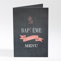 Menu baptême Fierté! personnalisable - Couleur Ardoise - 10 x 14,5 cm - Monfairepart