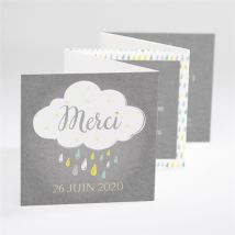 Remerciement baptême Pluie du Ciel personnalisable - 7,5 x 7,5 cm - Monfairepart