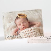 Remerciement baptême Silhouette annonce fille personnalisable - 13,8 x 9,5 cm - Monfairepart