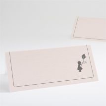 Marque-place baptême Silhouette annonce fille personnalisable - Couleur Rose - 9,5 x 4,2 cm - Monfairepart