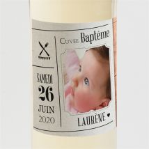 Etiquette de bouteille baptême Maison du baptême ! personnalisable - Couleur Beige - 9,5 x 9,5 cm - Monfairepart