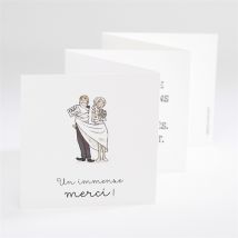 Carte de remerciement mariage Mariage original en humour personnalisable - 7,5 x 7,5 cm - Monfairepart