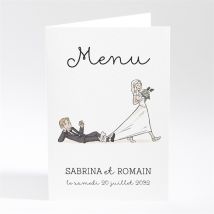 Menu mariage Mariage original en humour personnalisable - 10 x 14,5 cm - Monfairepart