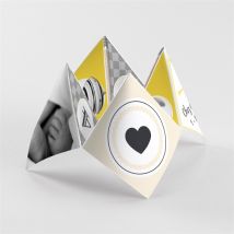 Faire-part naissance Noir et jaune personnalisable - Couleur Jaune et Gris - 20,9 x 20,9 cm - Monfairepart