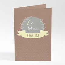 Menu baptême Bapteme en famille personnalisable - Couleur Kraft - 10 x 14,5 cm - Monfairepart