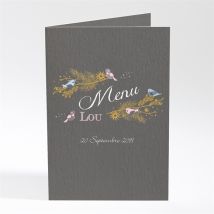 Menu baptême Annonce surprise personnalisable - Couleur Gris - 10 x 14,5 cm - Monfairepart