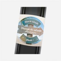 Etiquette de bouteille départ retraite Vacances méritées !