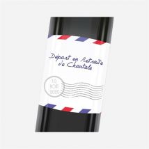 Etiquette de bouteille départ retraite Décollage imminent