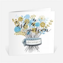 Faire-part naissance Joli Bouquet Vintage personnalisable - 13,5 x 13,5 cm - Monfairepart