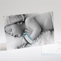 Faire-part naissance Photo bébé avec bracelet personnalisable - 21 x 14,5 cm - Monfairepart