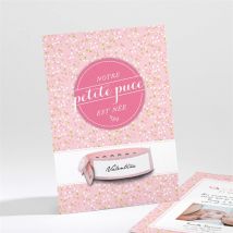 Faire-part naissance Couleurs pastels et acidulées personnalisable - Couleur Rose - 9,5 x 13,8 cm - Monfairepart